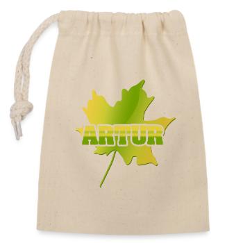 Maple Leaf Artur - Closable cotton gift bag (14x20cm) - nature - Front