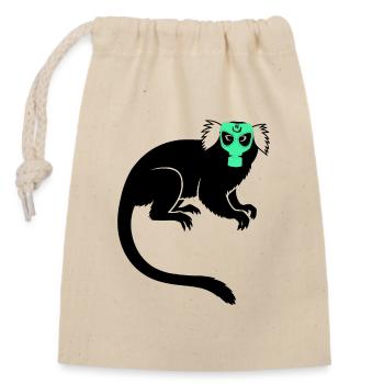 Tamarin Monkey Protest Gas Mask - Closable cotton gift bag (14x20cm) - nature - Front