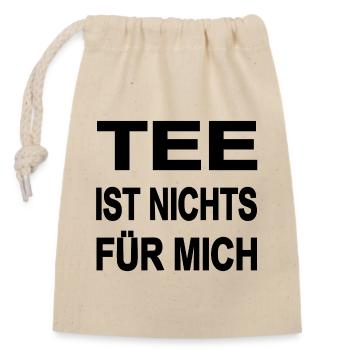 Tee - Verschließbarer Geschenkbeutel aus Baumwolle (14x20cm) - Natur - Vorne