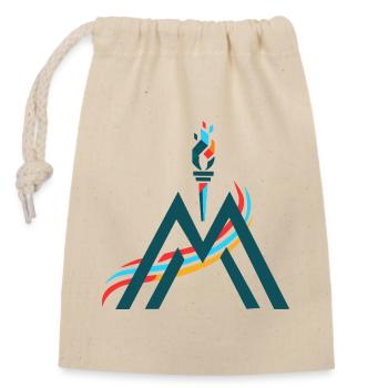 Symbole de la Montagne Flamme du Sommet - Sac cadeau en coton avec cordon (14 x 20 cm) - nature - Devant