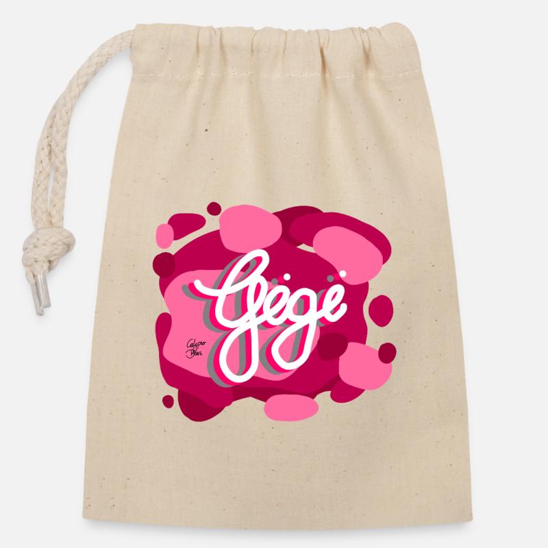 Gigi Power par Calypso and Co. - Sac cadeau en coton avec cordon (14 x 20 cm) - nature