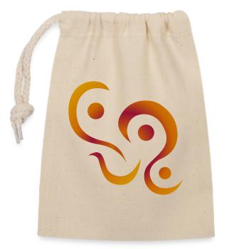 yoga_design_3 - Sac cadeau en coton avec cordon (14 x 20 cm) - nature - Devant