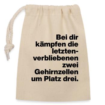 BRAIN TEASERS, SARCASM, CHEEKY FIGHT WITH YOU - Closable cotton gift bag (14x20cm) - nature - Front