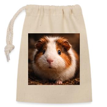 Meerschweinchen Nahaufnahme in erdigen Tönen - Verschließbarer Geschenkbeutel aus Baumwolle (14x20cm) - Natur - Vorne