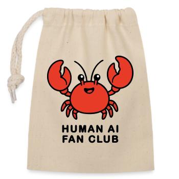 Human AI Fan Club - Closable cotton gift bag (14x20cm) - nature - Front