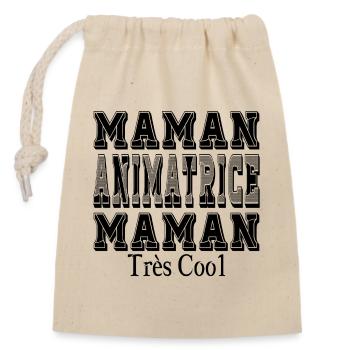 Mama Animatorin Mama Sehr cool - Verschließbarer Geschenkbeutel aus Baumwolle (14x20cm) - Natur - Vorne