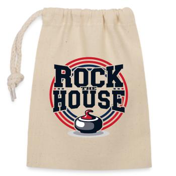 Curling Rock the House Eissport Team Spirit - Sac cadeau en coton avec cordon (14 x 20 cm) - nature - Devant