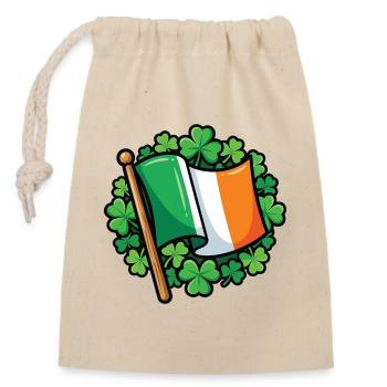 Drapeau irlandais Fierté du trèfle - Sac cadeau en coton avec cordon (14 x 20 cm) - nature - Devant