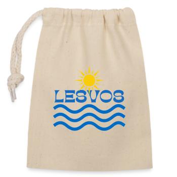 Vagues de Soleil de Lesvos - Sac cadeau en coton avec cordon (14 x 20 cm) - nature - Devant