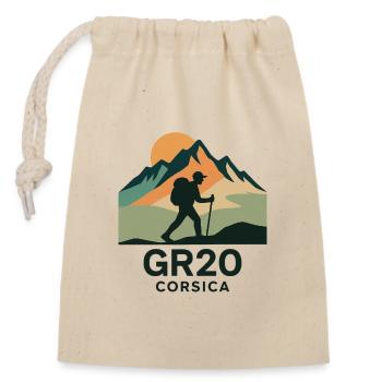 GR 20 KORSIKA - Verschließbarer Geschenkbeutel aus Baumwolle (14x20cm) - Natur - Vorne