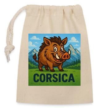 Cignale Corsu - Closable cotton gift bag (14x20cm) - nature - Front