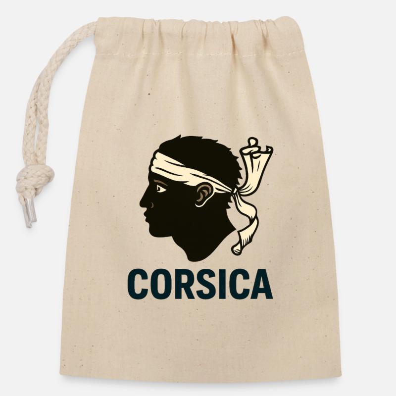Corsica Moor's Head - Verschließbarer Geschenkbeutel aus Baumwolle (14x20cm) - Natur