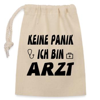 Arzt - Verschließbarer Geschenkbeutel aus Baumwolle (14x20cm) - Natur - Vorne