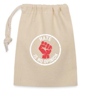 La haine n’est pas une opinion - Antifa Merch - Sac cadeau en coton avec cordon (14 x 20 cm) - nature - Devant