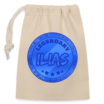 Geschenk für Ilias - Verschließbarer Geschenkbeutel aus Baumwolle (14x20cm) - Natur - Vorne