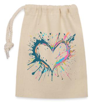 Heart light, inspiré de Key West - Sac cadeau en coton avec cordon (14 x 20 cm) - nature - Devant
