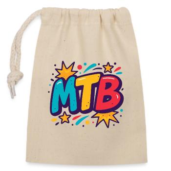 Pop Art VTT Bang - Sac cadeau en coton avec cordon (14 x 20 cm) - nature - Devant