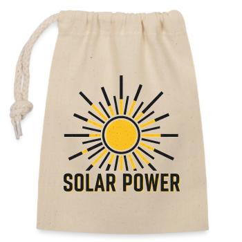 Neo-Brutalist Solar Power Sunburst Icon - Closable cotton gift bag (14x20cm) - nature - Front
