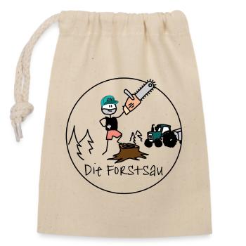 La truie forestière - Sac cadeau en coton avec cordon (14 x 20 cm) - nature - Devant