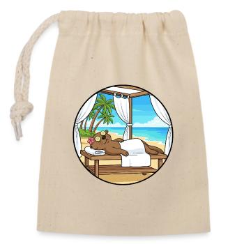 Strand-Spa Otter-Tier-Entspannungskunst - Verschließbarer Geschenkbeutel aus Baumwolle (14x20cm) - Natur - Vorne