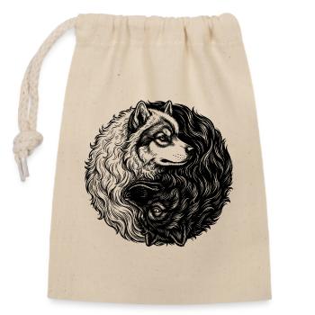 Eurasier | Yin Yang | Hintergrund Material - Verschließbarer Geschenkbeutel aus Baumwolle (14x20cm) - Natur - Vorne