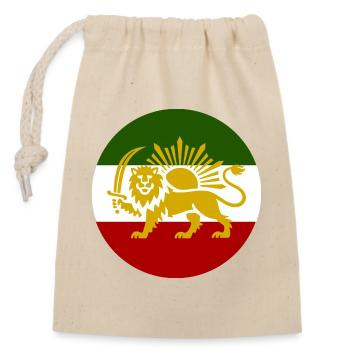 Freies Iran - Verschließbarer Geschenkbeutel aus Baumwolle (14x20cm) - Natur - Vorne