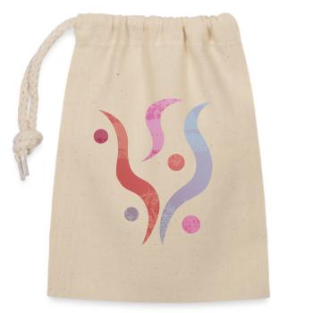Yoga design_30 - Closable cotton gift bag (14x20cm) - nature - Front