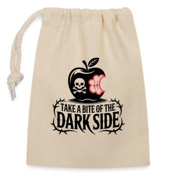Dark Apple with Bite Design - Closable cotton gift bag (14x20cm) - nature - Front