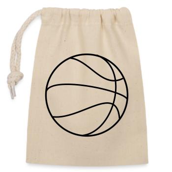 Basketball - Verschließbarer Geschenkbeutel aus Baumwolle (14x20cm) - Natur - Vorne