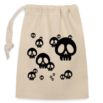 Black Skull Invasion - Closable cotton gift bag (14x20cm) - nature - Front
