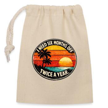 Rêves de fête Coucher de soleil rétro - Sac cadeau en coton avec cordon (14 x 20 cm) - nature - Devant