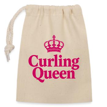 Curling Queen - Die Königin auf dem Eis - Verschließbarer Geschenkbeutel aus Baumwolle (14x20cm) - Natur - Vorne