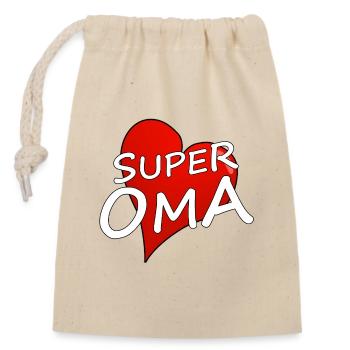Super mamie - Sac cadeau en coton avec cordon (14 x 20 cm) - nature - Devant