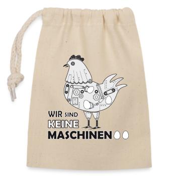 Chicken Fans - Rooster - Rooster - Flower Chicken - Organic - Closable cotton gift bag (14x20cm) - nature - Front