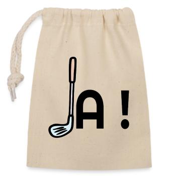 Golf Commitment Yes - Closable cotton gift bag (14x20cm) - nature - Front