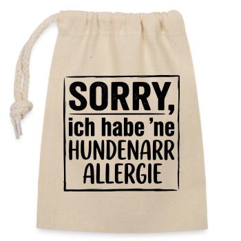 Chemise drôle pour chiens allergique et passionnée de chiens - Sac cadeau en coton avec cordon (14 x 20 cm) - nature - Devant