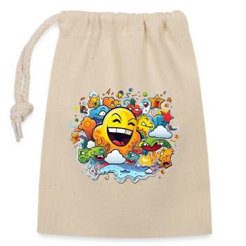 Motif de bande dessinée La Joie du Soleil - Sac cadeau en coton avec cordon (14 x 20 cm) - nature - Devant