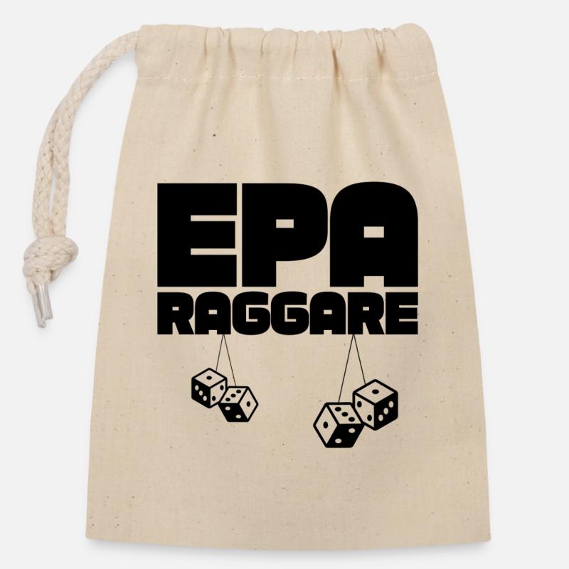 EPA Ragger – Black Dice - Closable cotton gift bag (14x20cm) - nature