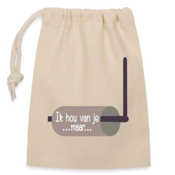 Papier toilette pour la relation familiale - Sac cadeau en coton avec cordon (14 x 20 cm) - nature - Devant