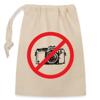No Photos Sign - Illustration - Closable cotton gift bag (14x20cm) - nature - Front