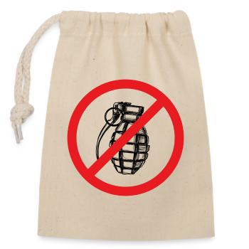 Grenade interdite ! Paix ! - Illustration - Sac cadeau en coton avec cordon (14 x 20 cm) - nature - Devant