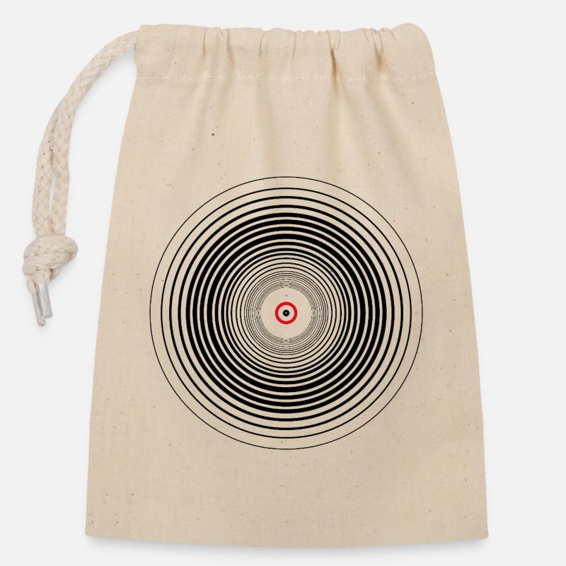 vinyle - Sac cadeau en coton avec cordon (14 x 20 cm) - nature