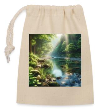 Quiet Skogsbäck - Closable cotton gift bag (14x20cm) - nature - Front
