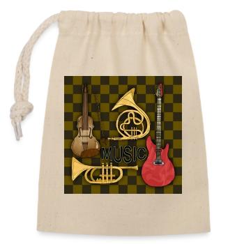 Musical instruments - Closable cotton gift bag (14x20cm) - nature - Front