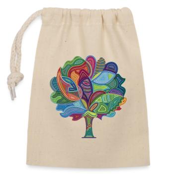 Arbre de Magie des Couleurs - Sac cadeau en coton avec cordon (14 x 20 cm) - nature - Devant