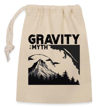 Gravity is a myth - Closable cotton gift bag (14x20cm) - nature - Front