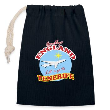 Goodbye England Let´s go to Tenerife  - Closable cotton gift bag (14x20cm) - navy - Front