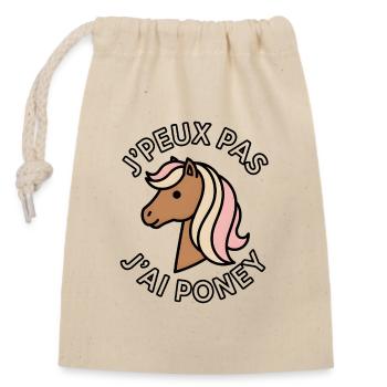 Unicorn Pastel Power Head - Closable cotton gift bag (14x20cm) - nature - Front