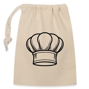 Chapeau de chef - Sac cadeau en coton avec cordon (14 x 20 cm) - nature - Devant