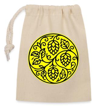 Hopfen Gerste Malz Symbol - Verschließbarer Geschenkbeutel aus Baumwolle (14x20cm) - Natur - Vorne